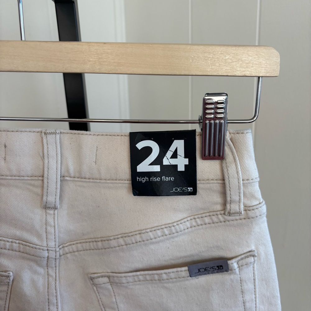 Joe’s Jeans NWT High Rise Flare Denim Ecru Cream Womens 24x31 *NOTE Country Chic